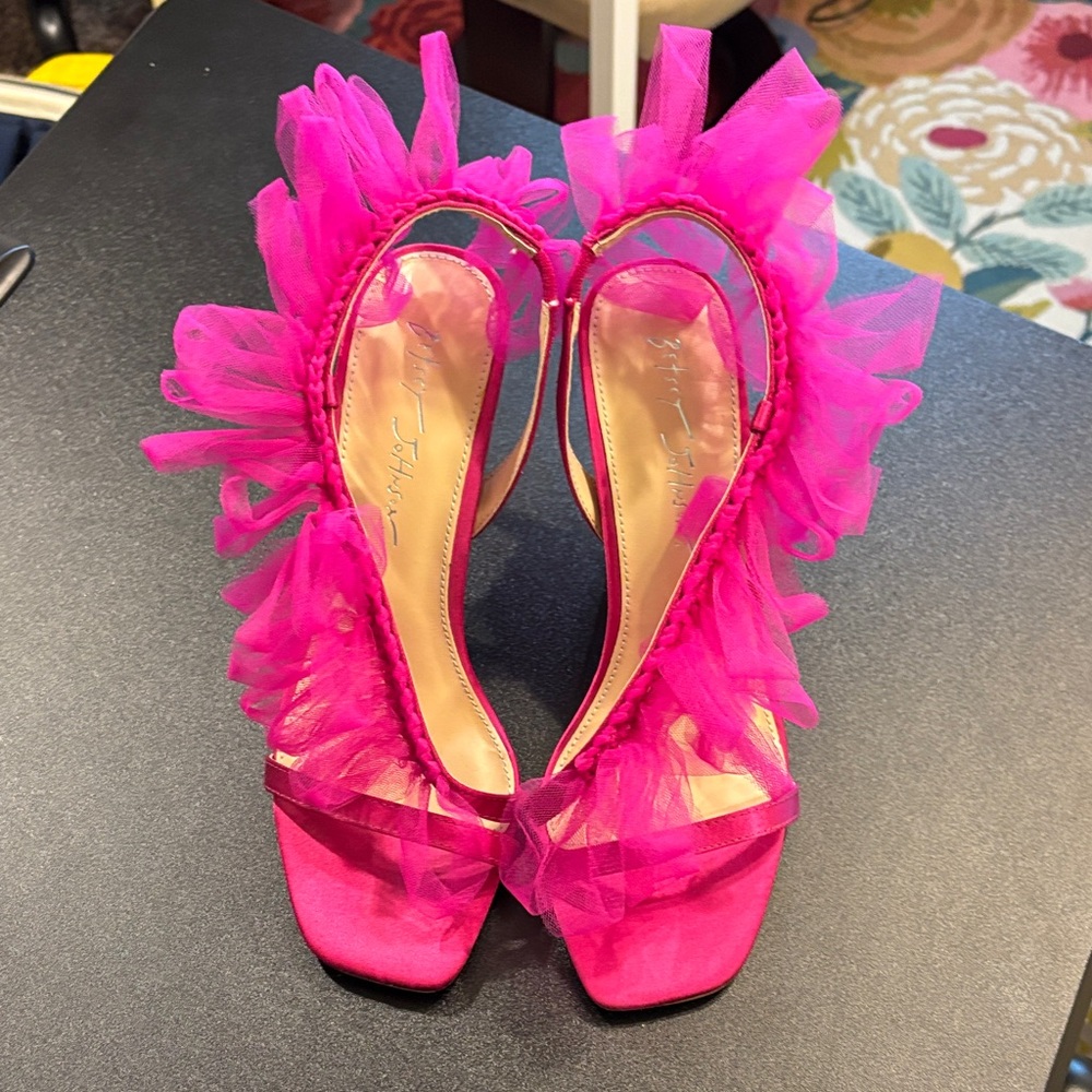 Betsey Johnson Fuchsia Ruffle Heels